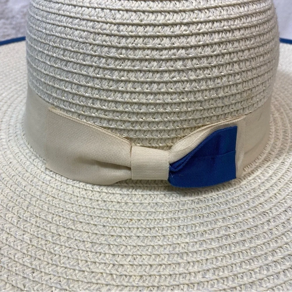 MAGID Women's Wide Brim Sunhat Bone Sz OS Beach Coastal Grandma Nautical Seaside